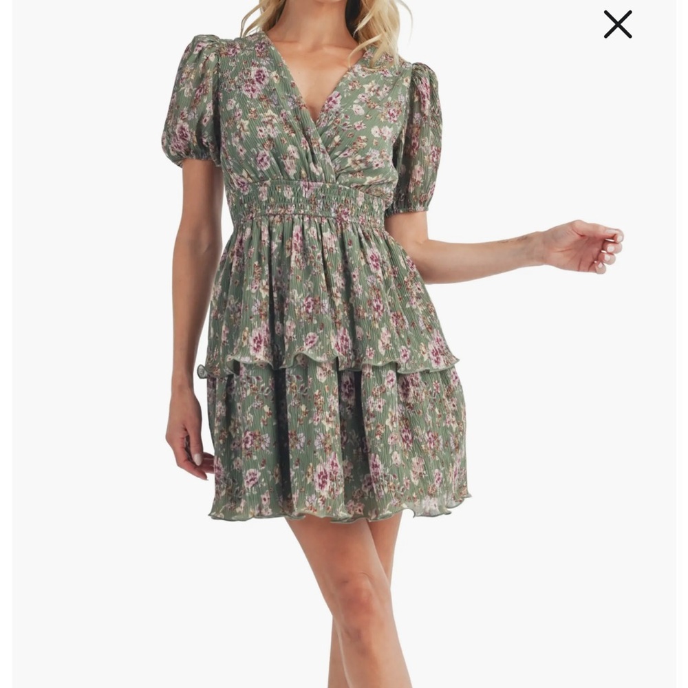 Lush Floral Puff Sleeve Dress